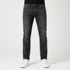 Mason | Mens Jeans Straight Leg Loose Stretch Elastic Waist Jeans, Black