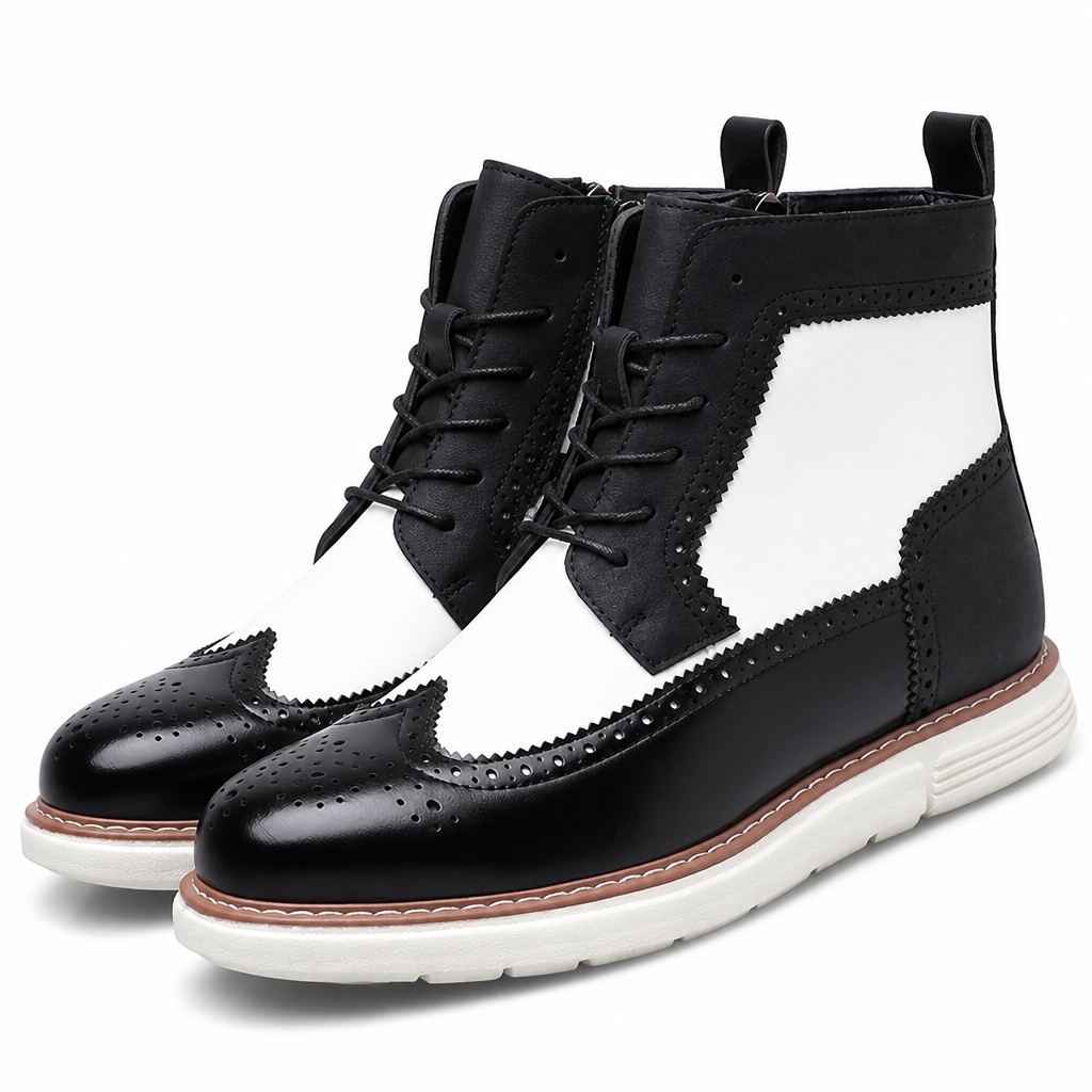 Matthew | Mens Leather Combat Boots Military Lace Up Mid Calf