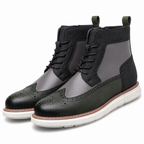 Matthew | Mens Leather Combat Boots Military Lace Up Mid Calf