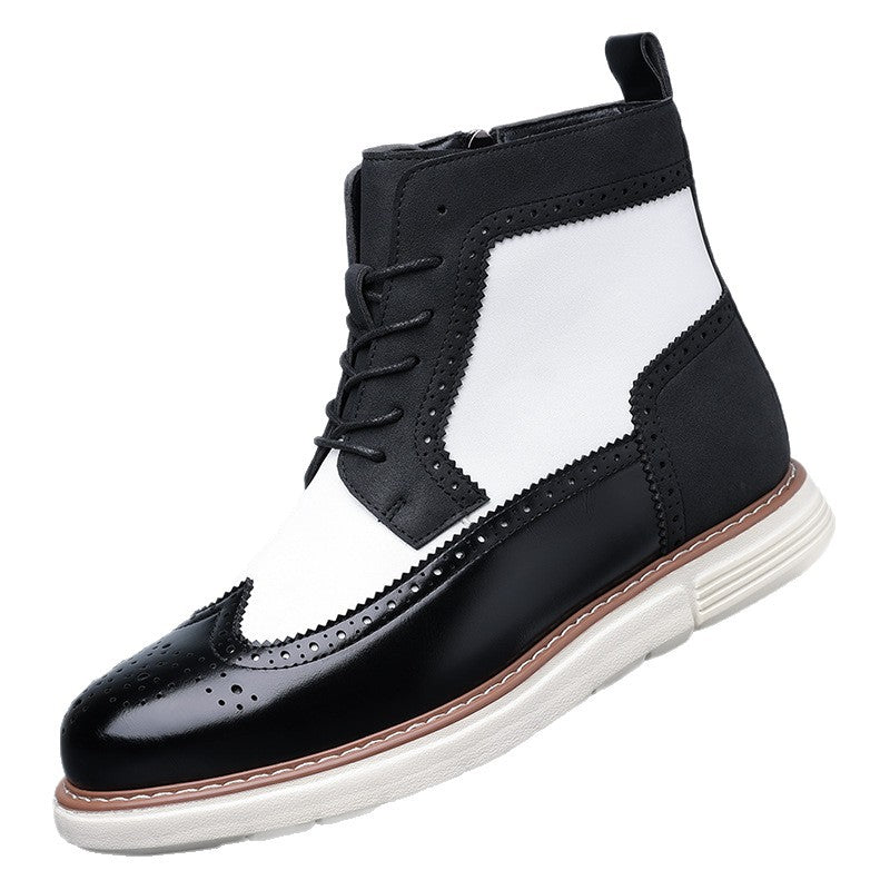 Matthew | Mens Leather Combat Boots Military Lace Up Mid Calf