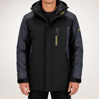 Maud | Mens Ski Jacket Fleece Lined Waterproof Windproof Snowboard Coat, Black