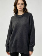 Maura | Womens Loose Round Neck Knit Pullover Sweater