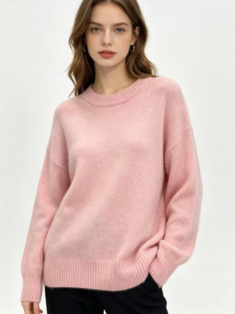 Maura | Womens Loose Round Neck Knit Pullover Sweater