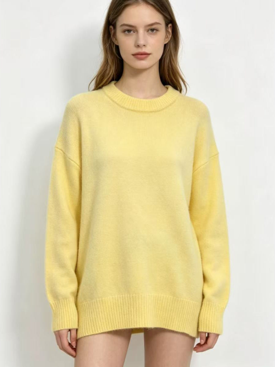Maura | Womens Loose Round Neck Knit Pullover Sweater