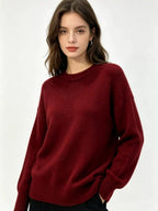 Maura | Womens Loose Round Neck Knit Pullover Sweater