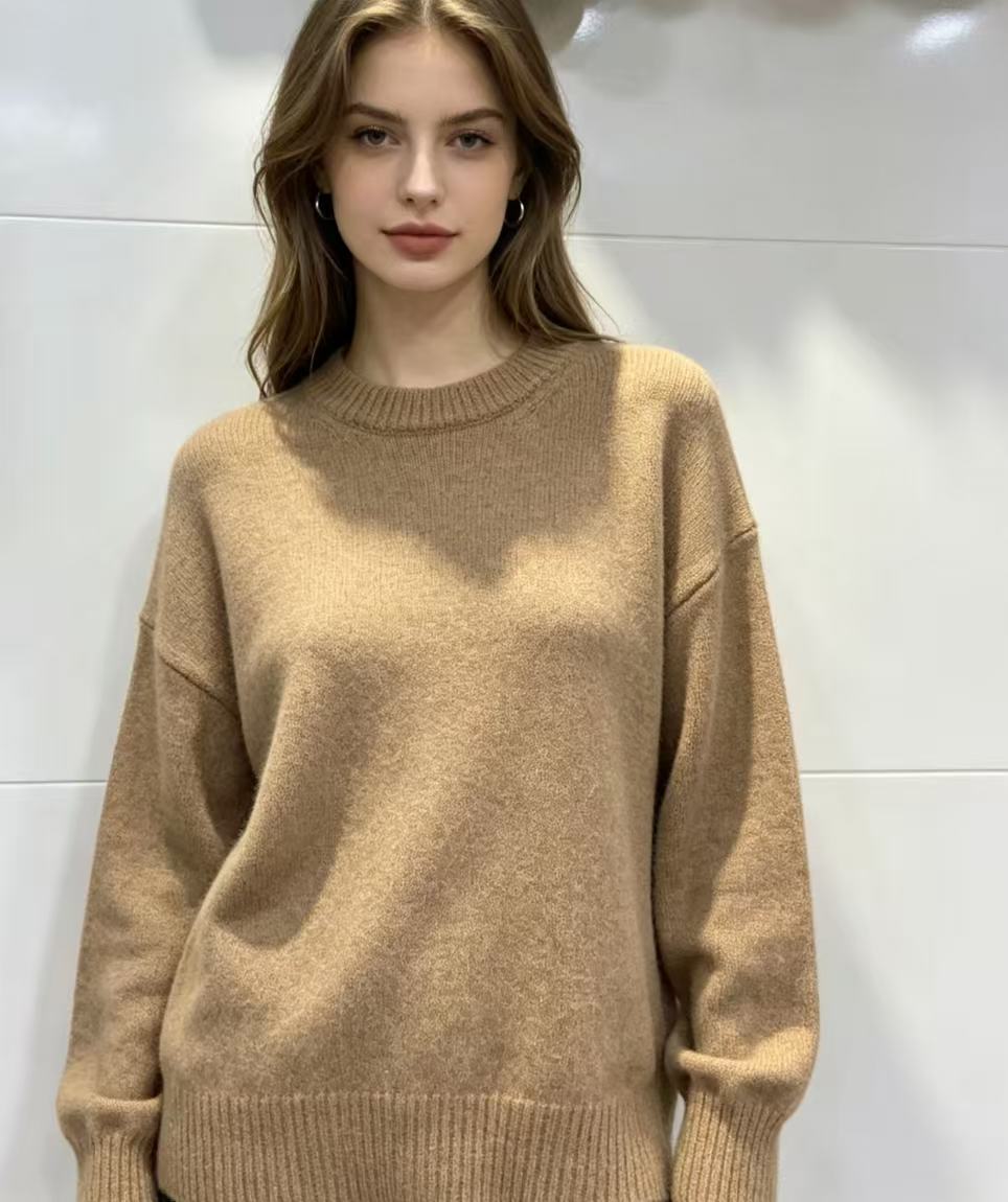 Maura | Womens Loose Round Neck Knit Pullover Sweater
