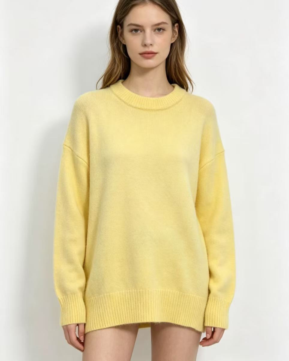 Maura | Womens Loose Round Neck Knit Pullover Sweater