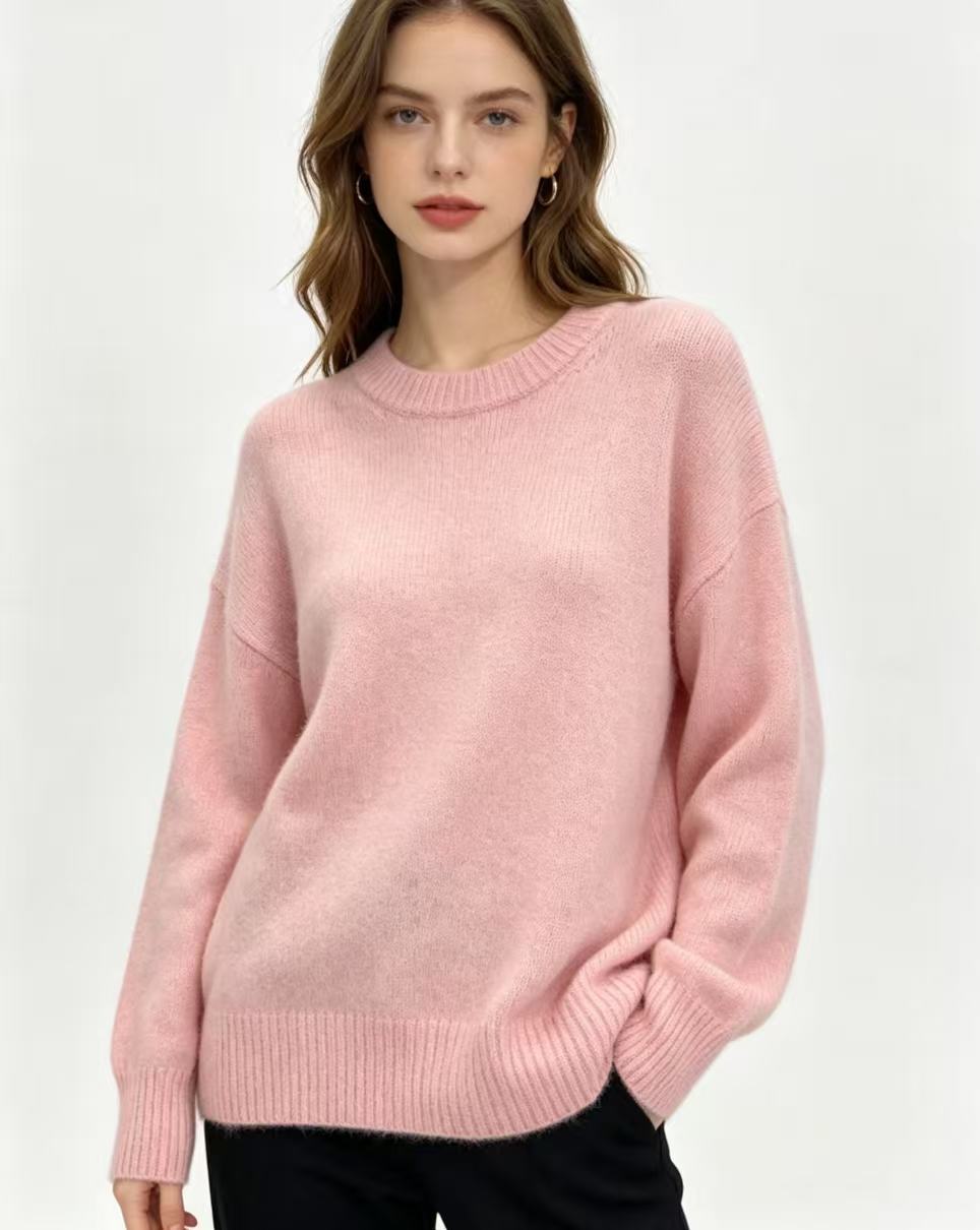 Maura | Womens Loose Round Neck Knit Pullover Sweater