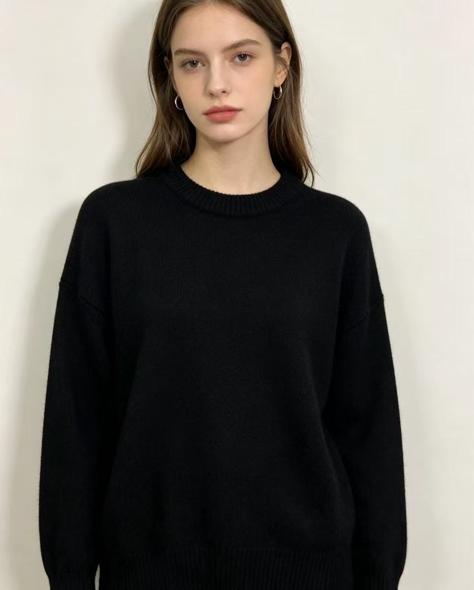 Maura | Womens Loose Round Neck Knit Pullover Sweater