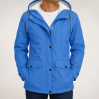 Maxwell | Mens Waterproof Fleece Lined Hooded Winter Rain Jacket, Sky Blue