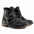 Mckenzie | Womens Combat Boots Block Heel Platform Side Zip Ankle Booties