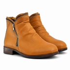 Mckenzie | Womens Combat Boots Block Heel Platform Side Zip Ankle Booties