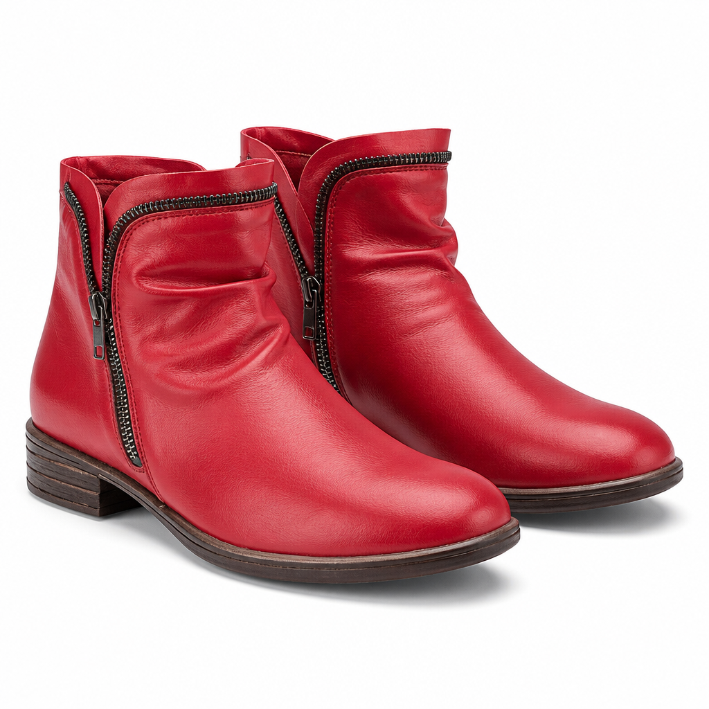 Mckenzie | Womens Combat Boots Block Heel Platform Side Zip Ankle Booties