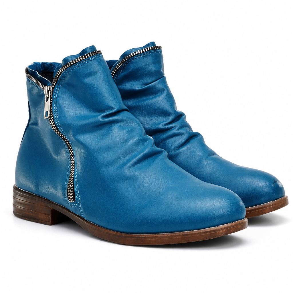 Mckenzie | Womens Combat Boots Block Heel Platform Side Zip Ankle Booties