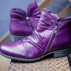Mckenzie | Womens Combat Boots Block Heel Platform Side Zip Ankle Booties
