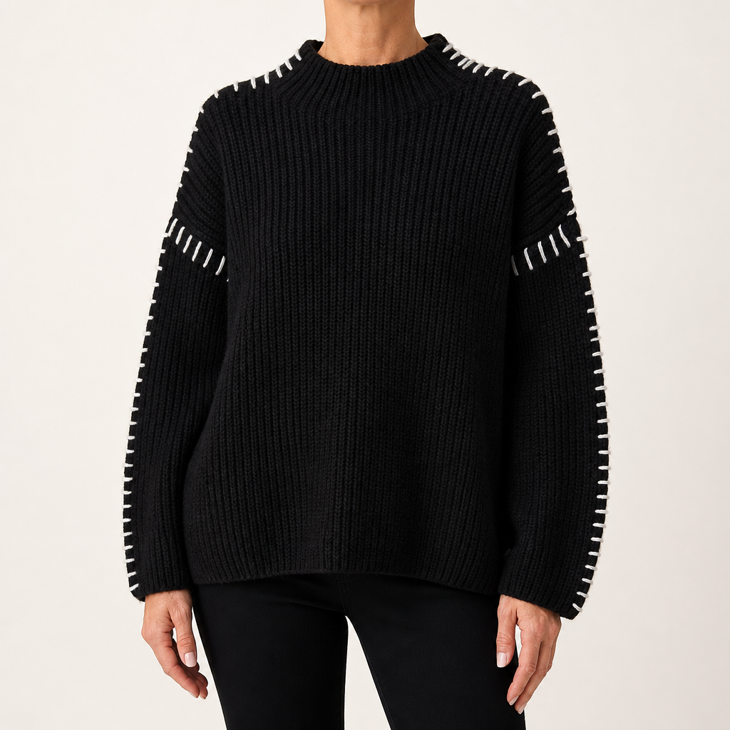 Melanie | Womens French Style Patchwork Long Sleeve Casual Top, Multi
