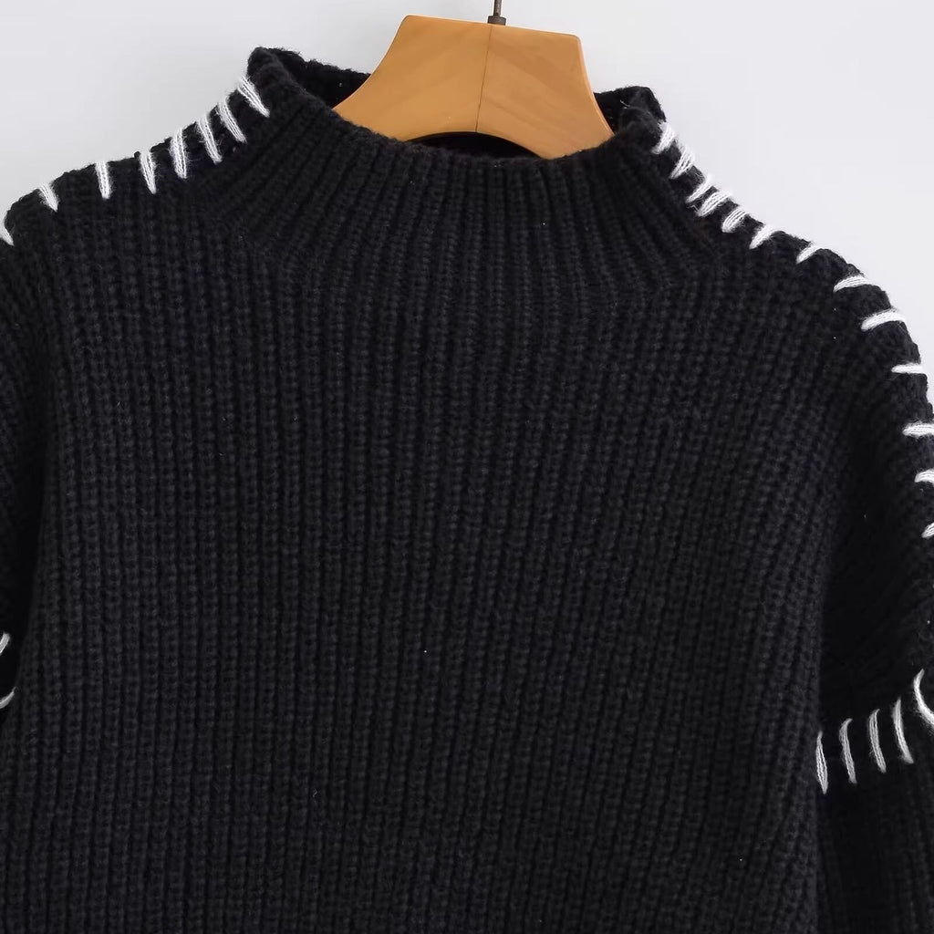 Melanie | Womens French Style Patchwork Long Sleeve Casual Top