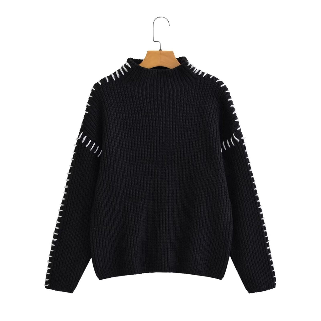 Melanie | Womens French Style Patchwork Long Sleeve Casual Top
