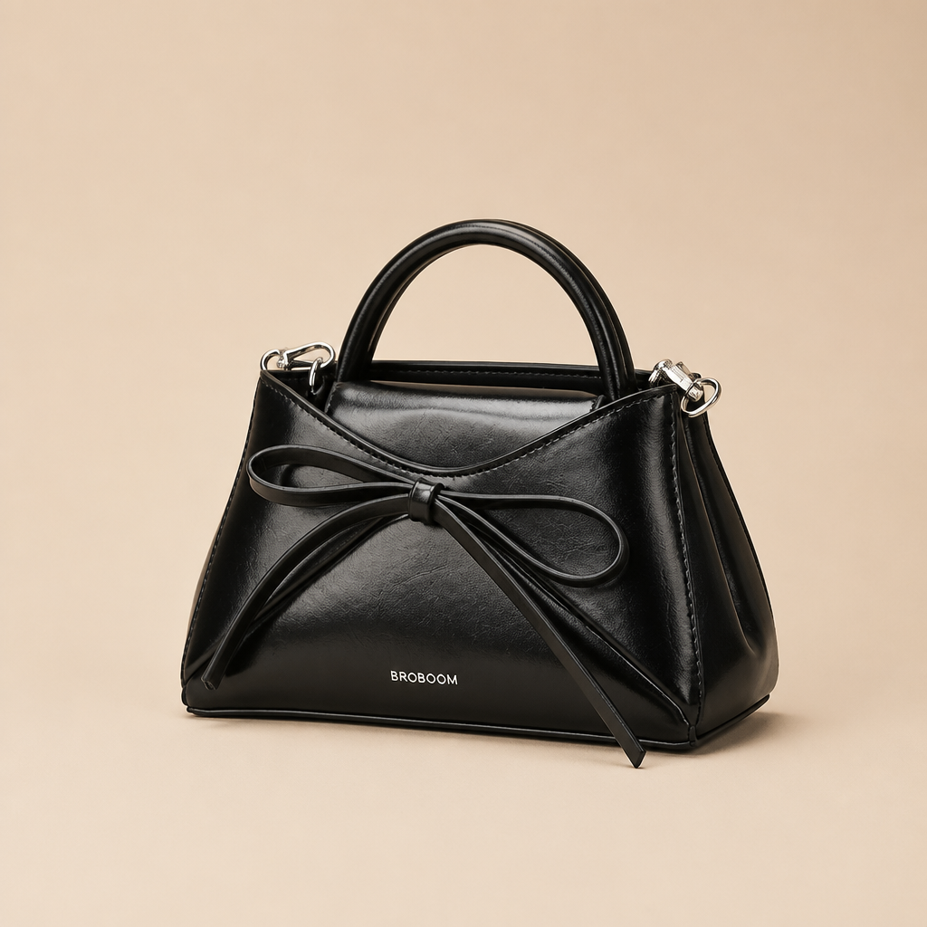 Melissa | Womens Large Bow Crossbody Bag Shoulder Purse Handbag, Black