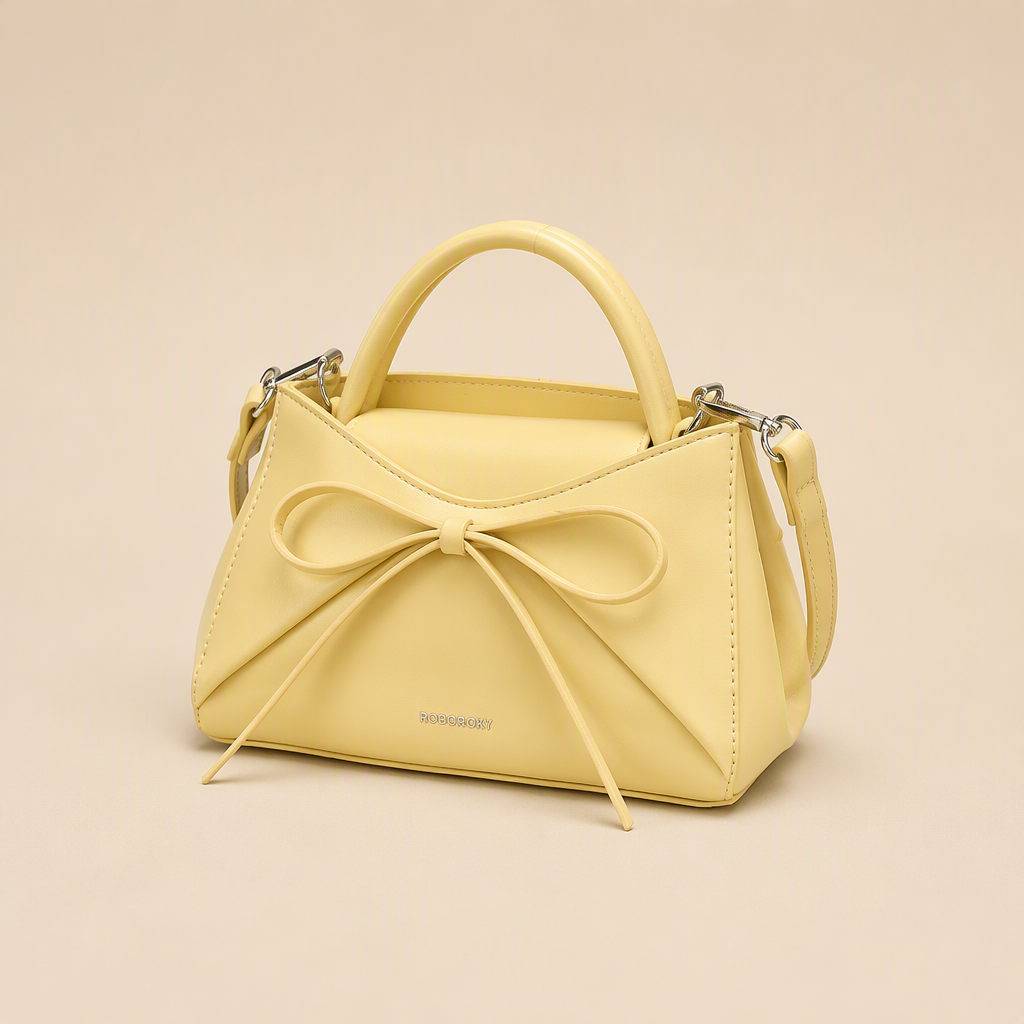 Melissa | Womens Large Bow Crossbody Bag Shoulder Purse Handbag, Yellow