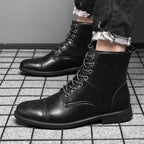 Merrick | Mens Autumn Winter Lace Up Leather Martin Boots - 3
