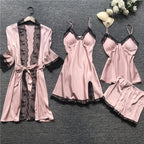 Micaela | Womens Satin Cami Sleepwear Pajama Set With Matching Robe