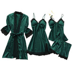 Micaela | Womens Satin Cami Sleepwear Pajama Set With Matching Robe