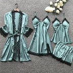 Micaela | Womens Satin Cami Sleepwear Pajama Set With Matching Robe