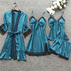 Micaela | Womens Satin Cami Sleepwear Pajama Set With Matching Robe