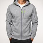 Michael | Mens Hooded Jacket Zip Up Lightweight Sports Windbreaker, Grey