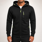 Michael | Mens Hooded Jacket Zip Up Lightweight Sports Windbreaker, Black