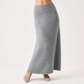 Michelle | Womens Knit Two Piece Sweater Skirt V Neck Lounge Set, Gray