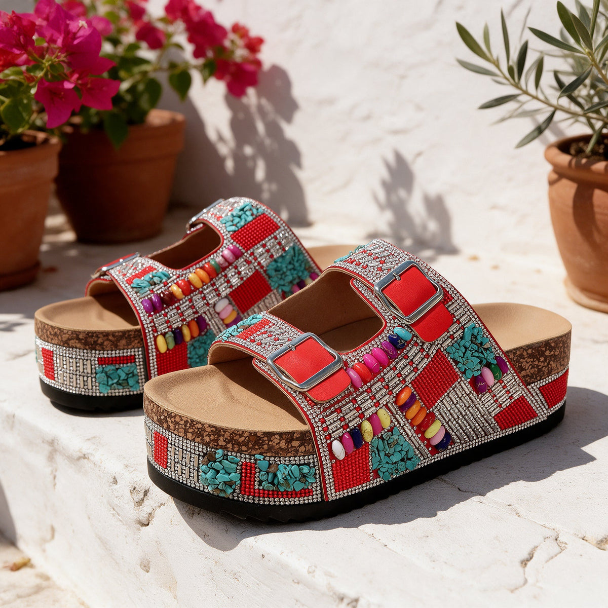 Mirabel cork platform sandals for women