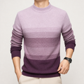 Mitchell | Mens Thick Warm Knit Sweater Round Neck Pullover, Orchid