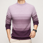 Mitchell | Mens Thick Warm Knit Sweater Round Neck Pullover, Orchid