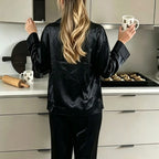 Molly | Womens Long Sleeve Satin Loungewear Pajama Set