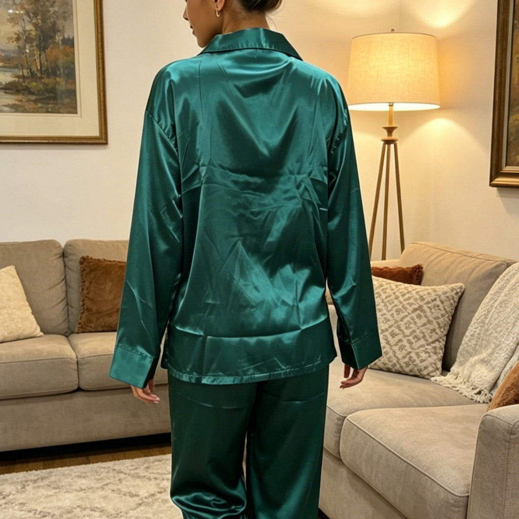Molly | Womens Long Sleeve Satin Loungewear Pajama Set
