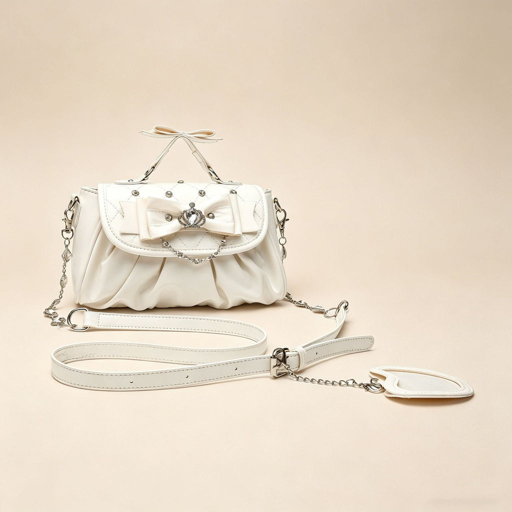 Mona | Womens Rhinestone Bow Evening Bag Shoulder Purse Handbag