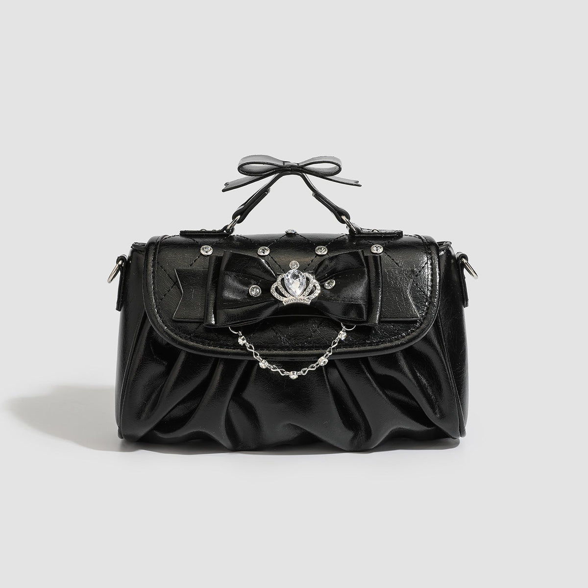 Mona | Womens Rhinestone Bow Evening Bag Shoulder Purse Handbag