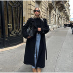 Monica | Womens Double Breasted Long Belted Trench Coat