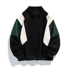 Monte | Mens Long Sleeve Polo Shirt Color Block Casual Collared Top