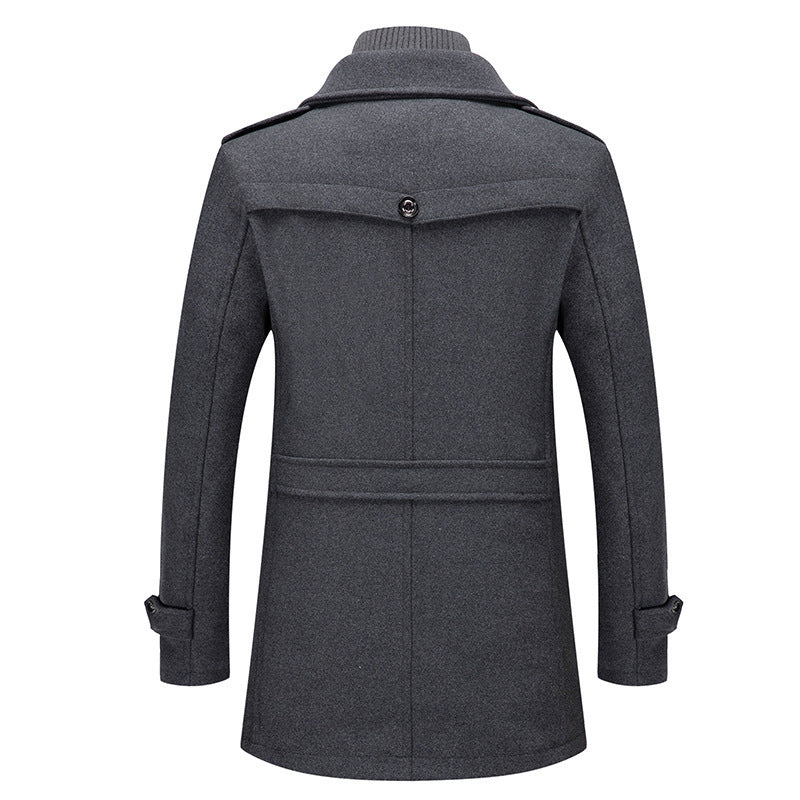 Morris | Mens Wool Blend Double Collar Business Winter Overcoat