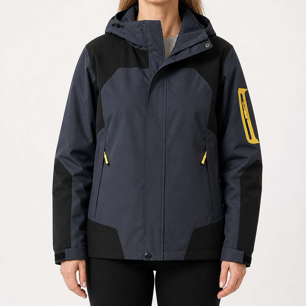 Myra | Womens Waterproof Windproof Packable Windbreaker Rain Jacket, Dark Grey
