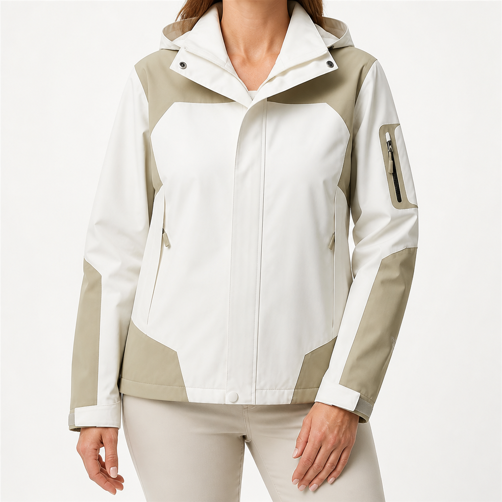Myra | Womens Waterproof Windproof Packable Windbreaker Rain Jacket, Green White