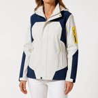 Myra | Womens Waterproof Windproof Packable Windbreaker Rain Jacket, Cream