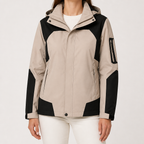 Myra | Womens Waterproof Windproof Packable Windbreaker Rain Jacket, Stone Grey