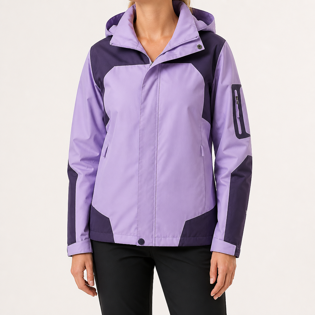 Myra | Womens Waterproof Windproof Packable Windbreaker Rain Jacket, Purple