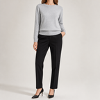 Nadia | Womens Round Neck Long Sleeve Knitted Jumper, Grey