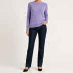 Nadia | Womens Round Neck Long Sleeve Knitted Jumper, Taro Purple