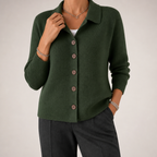 Nancy | Womens Button Knitted Jumper Cardigan, Army Green